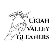 Logo: a line drawing of hand reaching up to pick an apple off its branch with the words Ukiah Valley Gleaners on the right.